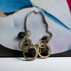 Elegant Modernist Black and Gold Necklace